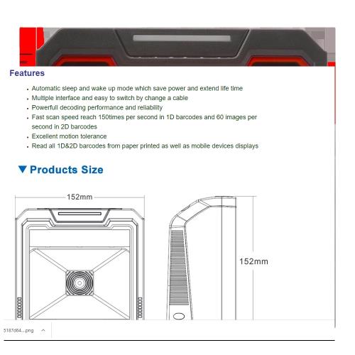 TAZGA TSC 8808 2D MASAÜSTÜ BARKOD OKUYUCU